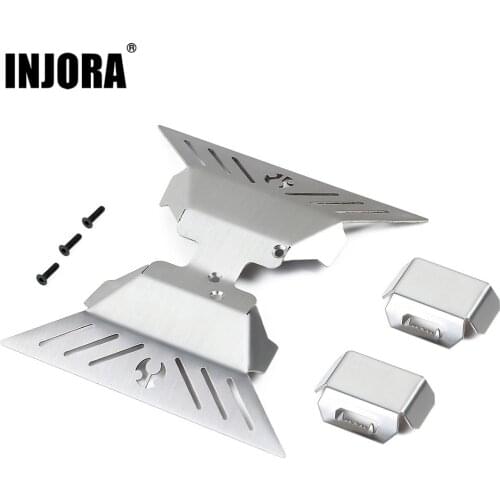 INJORA Stainless Steel Axle Protector Chassis Armor Skid Plate For RC Crawler Axial Capra 1.9 UTB AXI03004 Upgrade Parts