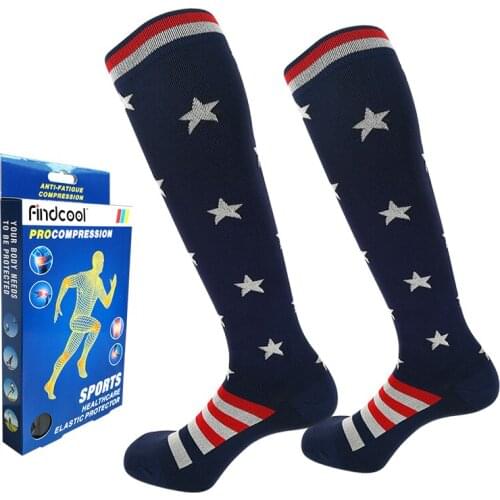 Findcool Compression Cycling Socks Sneakers Women Men Athletic Socks Calf Support Socks Leg Toe Socks