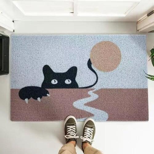 Nordic Cut Printed Doormat Carpet Home PVC Silk Loop Floor Entrance Mats Carpet Living Room Bedroom Bathroom Non-Slip Door Mats