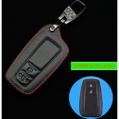 Remote Leather Car Key Cover For Toyota Chr C-Hr Land Cruiser 200 Avensis Auris Corolla Rav4 Prius Prado Camry Crown Yaris Shell