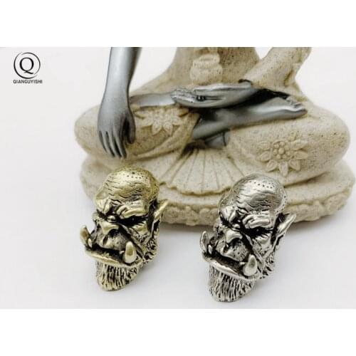 Brass Orcish Knife Beads DIY Paracord Rope Accessories Car Keychain Pendant Retro EDC Outdoor Tool Lanyard Bead Hanging Jewelry