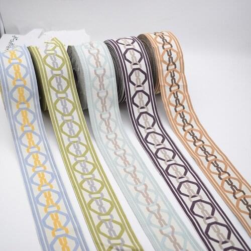 QGVLish 25M/Roll 7cm Wide Jacquard Ribbon Belt DIY Sewing Sofa Costumes Curtain Trims Embroidery Lace Trim Material Home Decor