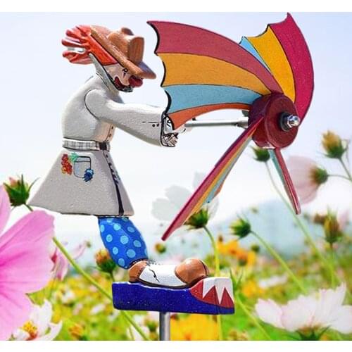 Bee/Fairy/Clown Windmill Garden Lawn Decor Lawn Stake Courtyard Yard Garden Decor Wind Spinner