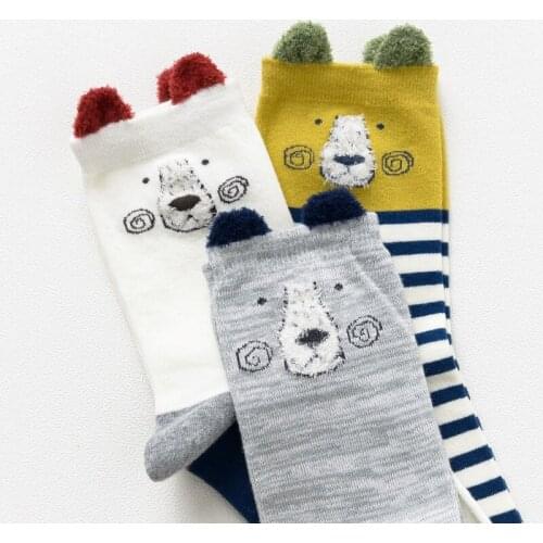 "I Look Like " Lovely Fashion Cartoon Long-staple Cotton Socks For Women Creative Cute Girls Female Soft Winter Mieas 10672