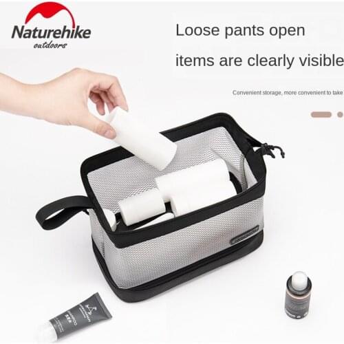 Naturehike Double Layer Dry and Wet Separation Wash Bag Travel Supplies Portable Storage Bag TPU toiletry bag