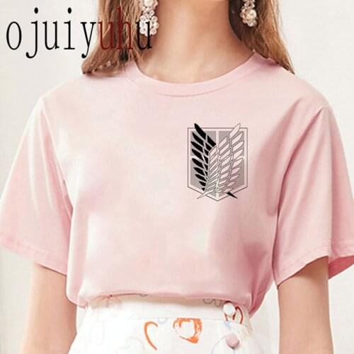 Attack on Titan Shirt Shingeki No Kyojin Top Tees Female Graphic Kawaii T Shirt Women Tumblr Streetwear Harajuku Grunge Tshirt