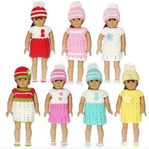 Baby Doll Clothes fit 45cm baby Doll Jumpsuit Suit with cute hat 18inch Accessories Children doll Birthday Gifts