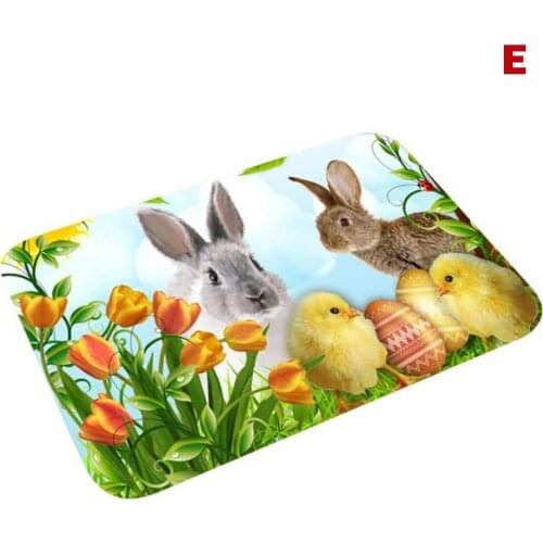 Easter Flannel Doormat Entrance Mat Decorative Floor Mat Washable Welcome Mats Indoor Outdoor Rug Floor Carpet JS22
