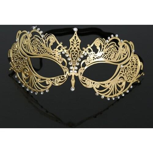 Phantom Metal Laser Cut Silver Gold Wedding Party Mask Women Venetian Filigree Black Cosplay Masquerade Mask 07