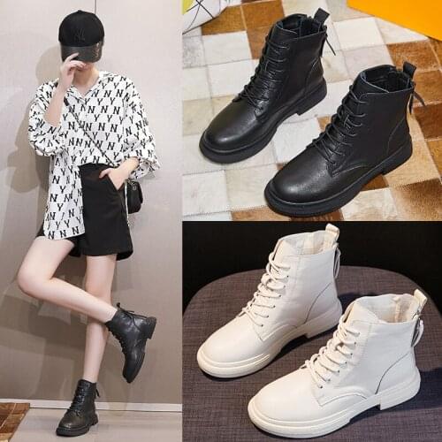 Krasovki Zipper Ankle Boots Genuine Leather Black Motorcycle Women Boots Platform Chunky Heel Shoes For Female Lace up Booties