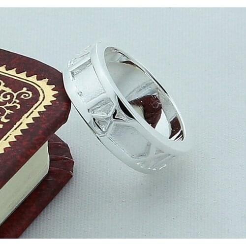 NEW 925 Sliver Color Roman Numerals Ring For Women Wedding Engagement Party Fashion Charm Jewelry