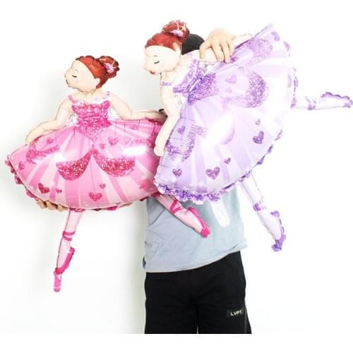 1piece big pink ballet girl balloons wedding decoration foil ballons for Birthday Party globos Supplies Toy