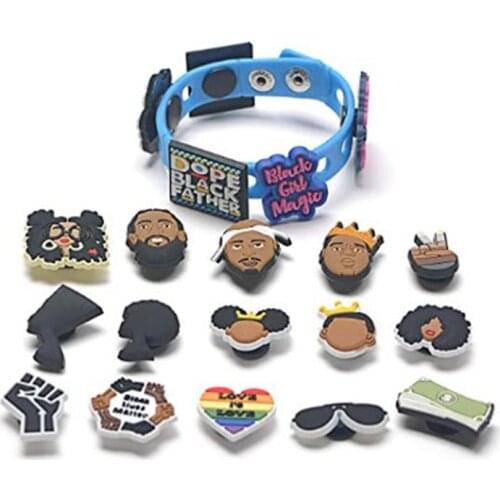 10pcs I Can Not Breathe Shoe Charms Accessories Black lives matter fist