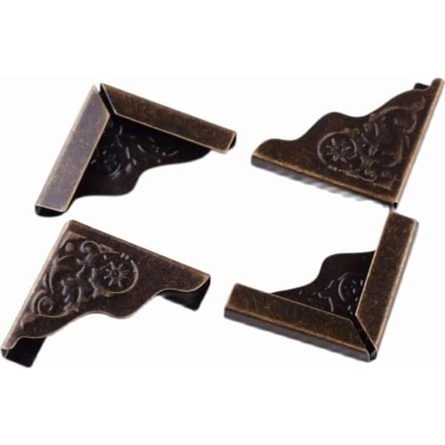12Pcs Metal Furniture Corner Protector Vintage Carved Corner for Jewelry Box Table Book Albums Menus Decoration