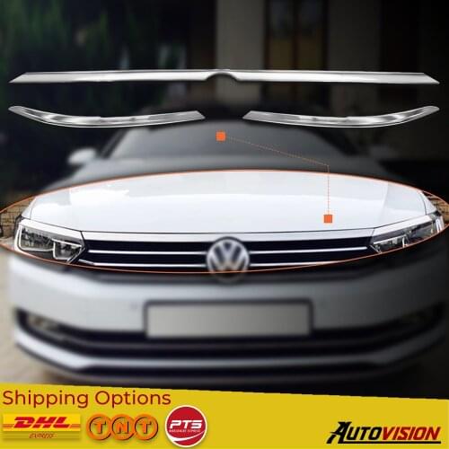 For Volkswagen VW Passat B8 2015 2016 2017 2018 2019 Car Accessories ABS Chrome Blinds and Headlight Body Molding Trim 4 pcs