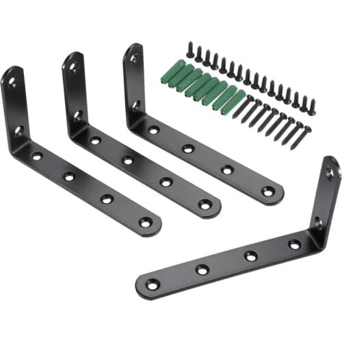 4Pcs Stainless Steel Heavy Duty Practical L Shaped Angle Shelf Bracket Corner Brace Support for Living Room Storage Rack Kitchen