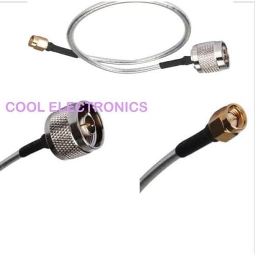 5pcs/lot N male to SMA Male Plug RF Extension Coax Pigtail Semi-rigid Cable RG402 50cm