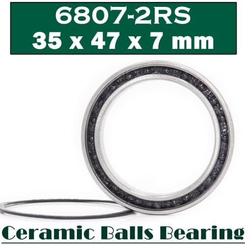6807 Hybrid Ceramic Bearing 35x47x7 mm ABEC-1 ( 1 PC ) Bicycle Bottom Brackets & Spares 6807RS Si3N4 Ball Bearings