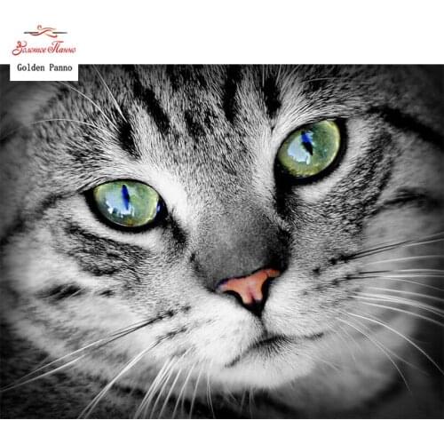GOLDEN PANNO Diamond Painting Full Square 5D Diy Daimond Embroidery Diamant Mosaic Sale Displasy Broderie Diamant Cat 02