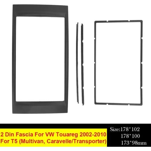 2 Din Fascia For Volkswagen Touareg Multivan Transporter Car Radio DVD Stereo Panel Dash Mount Install Trim Kit Refit Frame