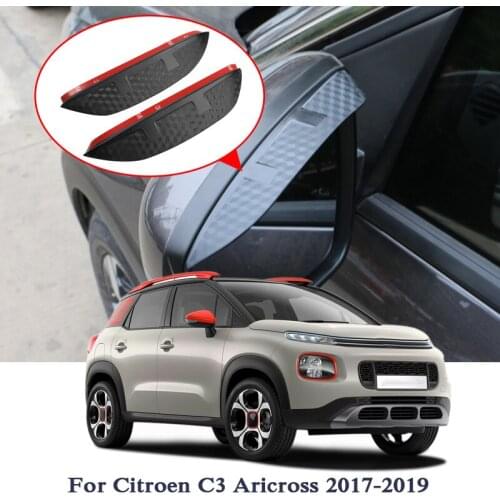 Car Styling Car Rearview Mirror Rain Eyebrow Sticker For CITROEN C3 ARICROSS C4 C4L Sedan C5 TD RD C-Elysee Carbon Fiber Sticker