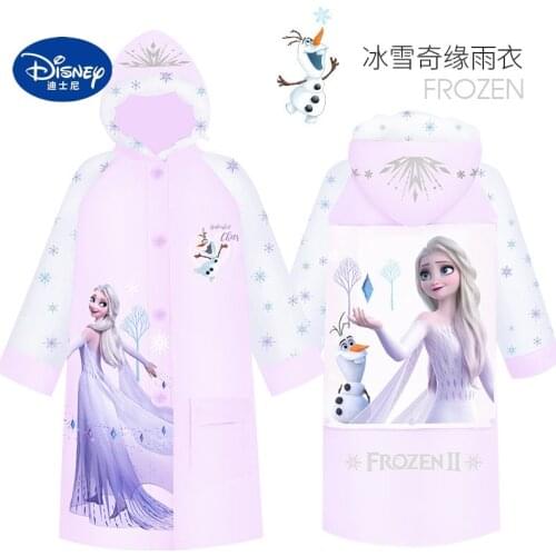 Disney Cartoon Frozen Children Raincoat Girls Kindergarten Pupils Elsa2021 Schoolbags Children Baby Going To School Poncho Gifts