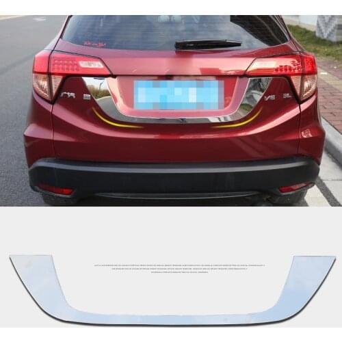 CAR CHROME REAR TRUNK LID COVER LICENCE PLATE TRIM TAILGATE MOLDING BOOT ACCESSORIES FOR HONDA VEZEL HRV HR-V 2016 to 2018 2019