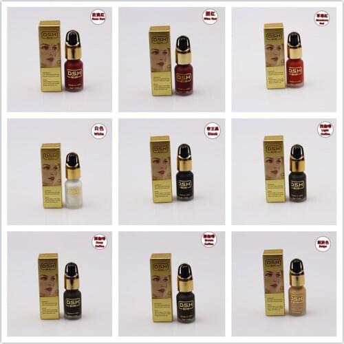 5pcs DSH import tattoo ink permanent makeup eyebrow micro pigment paint for 3d eyebrow eyeliner lips 10ml/bottle
