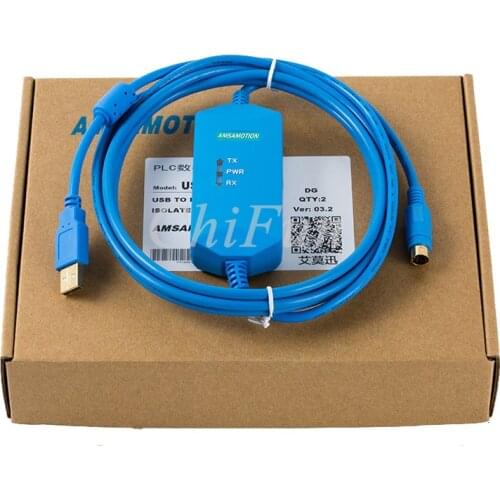 Freeshipping Suitable for PLC FX3U FX3G programming cable isolated communication line Download line data line FX-USB-AW