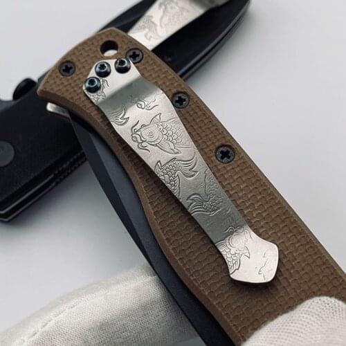Koi Design Titanium Alloy CQC Pocket Knife Clip TC4 ZT Back Clip Titanium Alloy CNC Knife Back Clip