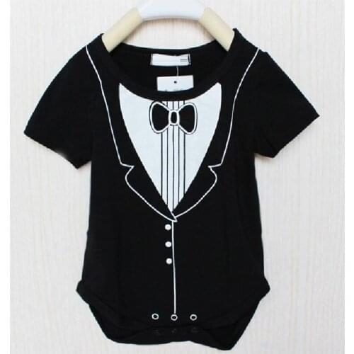 Black Baby Bodysuit Tuxedo body suit Gentleman Baby Clothes body bebe baby boy clothes jumpsuit