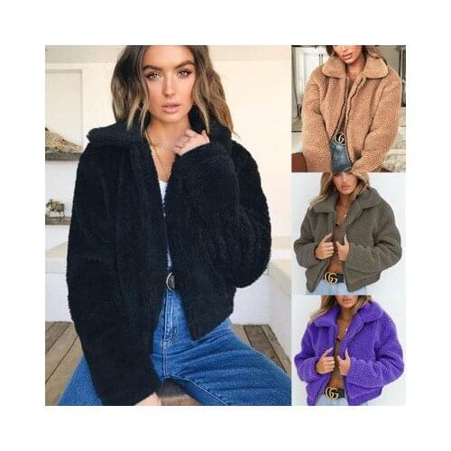 Top brand Soft Women New Faux Lamb Fur Coat high quality