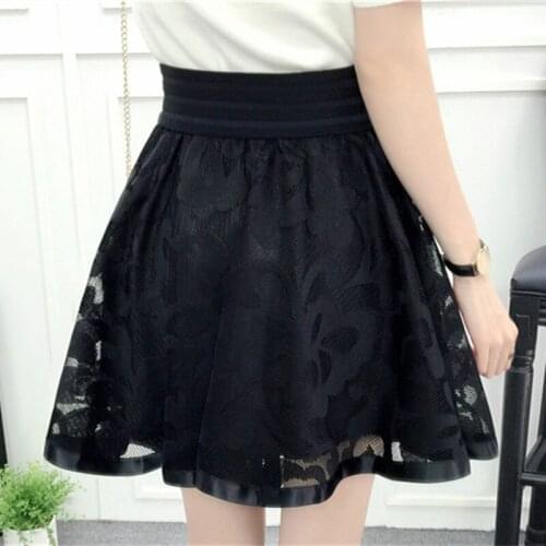 New Spring Summer Women Black Mini Skirt Korean Elastic High Waist Skirt Shorts Sweet Mesh Tulle Umbrella Skirt Falda Tul Pretty