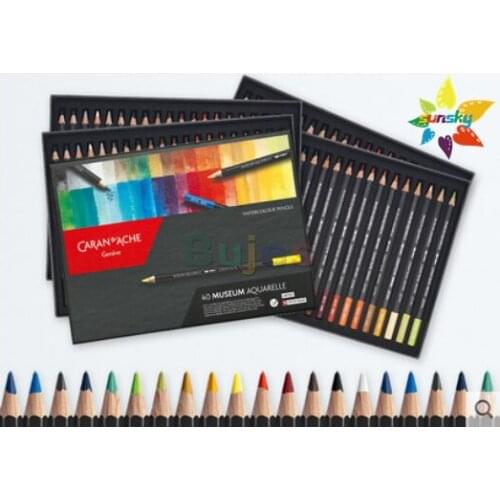 CARAN D'ACHE Museum series Museum Aquarelle, Water soluble color pencils 12/20/40/76color paper 76 color wooden box art supplies