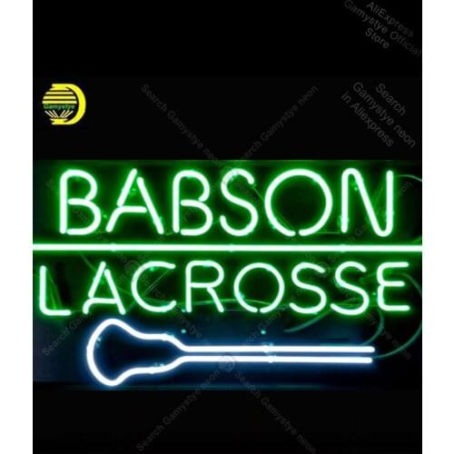 NEON SIGN For Babson Lacrosse Lamp tattoo display Real GLASS Advertisement Sign Lighting Home Display Neon Sign Custom Led Tube
