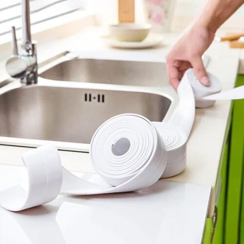 New 3.2 Meters Bathroom Sink Bath Sealing Strip Mould Proof Tape PVC Self Adhesive Waterproof Wall Sticker Plaster For Kitchen