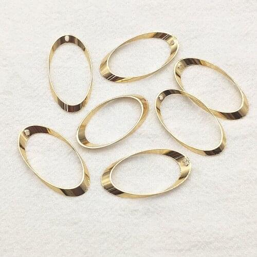 New Arrival! 30x15mm 100pcs Copper Oval Charm Connectors For Handmade Necklace Earring DIY Parts Jewelry Findings & Components