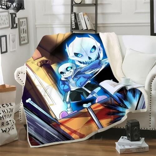 Thicken Blanket Anime Games Undertale Sans Printed Throw Blankets for Beds Teenager Home Decoration Beddings Adult Quilt