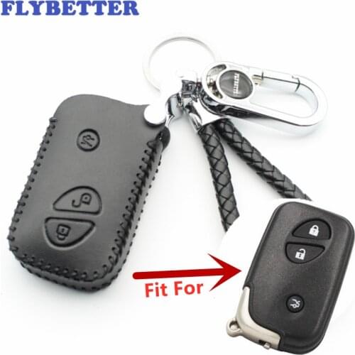 FLYBETTER Genuine Leather 3Button Smart Key Case Cover For Lexus CT200h/ES300h/IS250/GX400/RX270/RX450h/RX350/LX570 L28