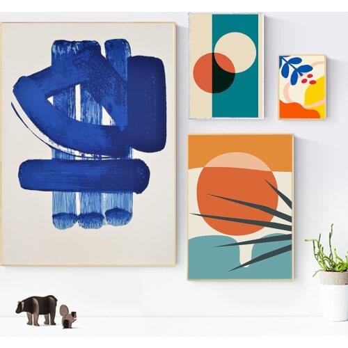 Modern Abstract Geometry Flower Leaves Canvas Art Paintings for Living Room Bedroom Posters and Prints Wall Poster Home Decor