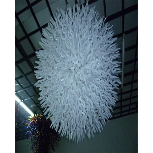 Contemporary White Color Round Blown Glass chandelier-LR102