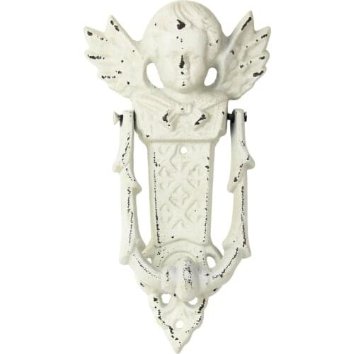 Antique White Angel Cast Iron Door Knocking European Home Garden Wall Decor Metal Handle Vintage Fairy Figurines Cabinet Pulls