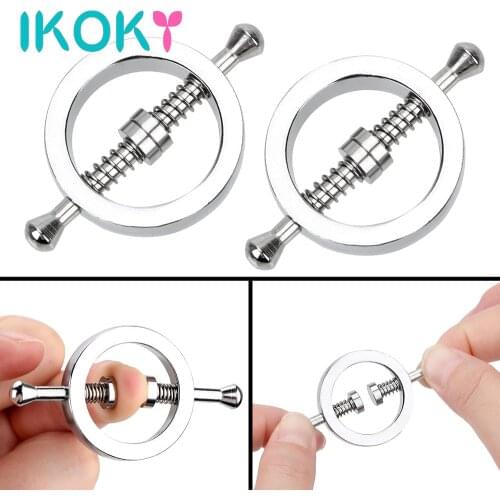 IKOKY 1 Pair Nipple Stimulator Sex Slave Restraints Adult Games Torture Play Clamps Metal Nipple Clips Sex Toys for Couple