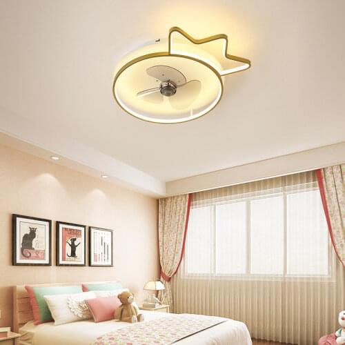 LED Ceiling Fan Light Nordic Minimalist Modern Crown Bedroom Living Room Lighting Smart Ceiling Fan with Light