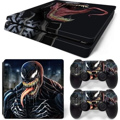 Venom Sticker for Sony PS4 Slim Controller Camouflage Vinyl Skin Sticker Cover Skin for Playstation 4 Gamepad Decal Joystick
