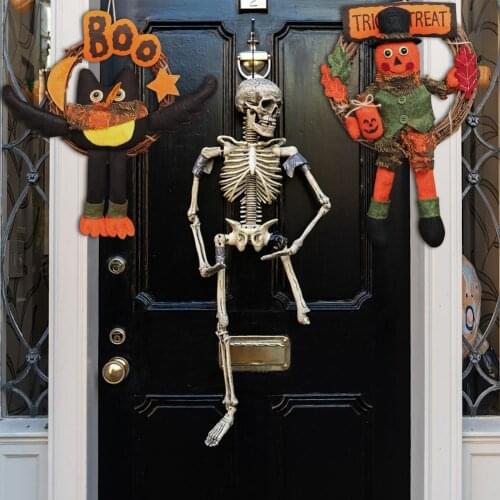 Halloween Wreath Door Hanging Decoration Halloween Pumpkin Man Owl Door Wreath Boo Happy Halloween Decoration Party Gifts
