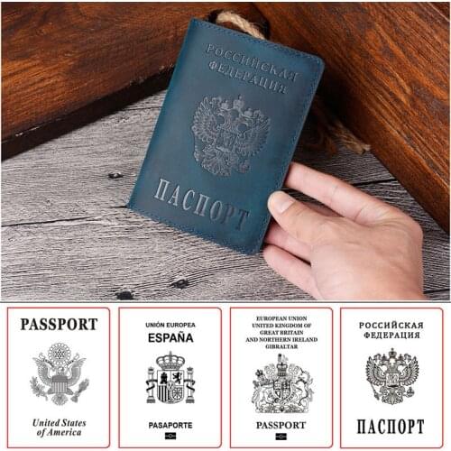Waterproof Leather Passport Cover Wear-Resistant Retro Credentials Folder Protective Case Boarding Travel Supplies Accessories
