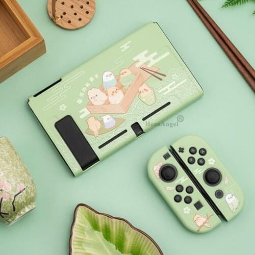 Green Parrot Baby Cartoon Soft TPU Protective Cover Shell for Nintendo Switch Console NS JoyCons Back Protector Housing Case