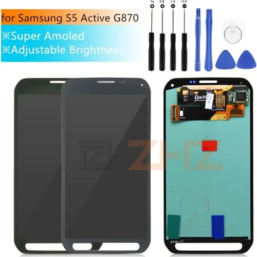 Super AMOLED For Samsung Galaxy S5 Active G870 LCD Display Screen Touch Screen Digitizer Assembly Replacement Repair Spare Parts
