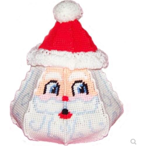 1 set, new wool 5D cross-stitch living room tissue box debris storage box Christmas old man hat gift